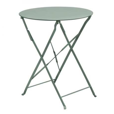 ZAPPEIOU Pantone Folding Table D.60cm Metal Sandy Green 5635C