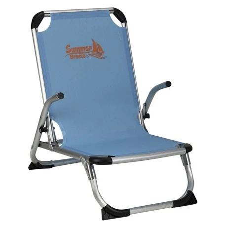 Aluminum armchair folding with waterproof textline fabric in light blue color 67x53x67cm