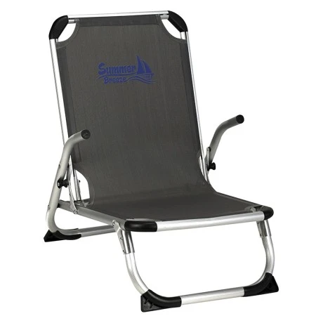 Aluminum armchair folding with waterproof textline fabric in grey color 67x53x67cm