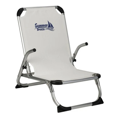 Aluminum armchair folding with waterproof textline fabric in white color 67x53x67cm