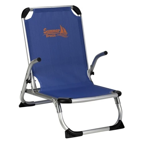 Aluminum armchair folding with waterproof textline fabric in blue color 67x53x67cm