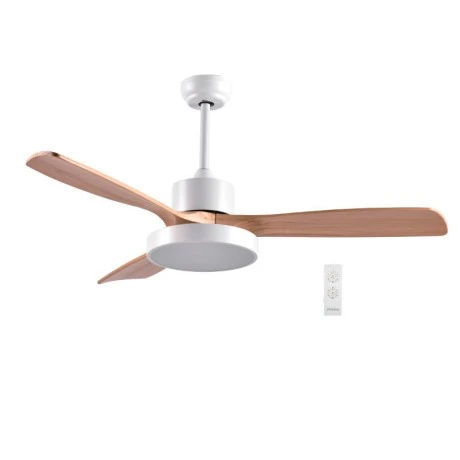 Ανεμιστήρας Οροφής PRCF-80616 Primo 52'' 130εκ. Με Τηλεχειριστήριο 1Φως LED 3Φτερά Λευκός με ξύλινα φτερά