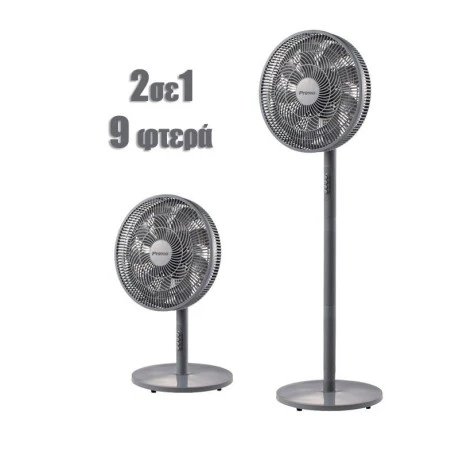 Ανεμιστήρας Ορθοστάτης PRSF-80647 Primo 16'' 40εκ. 9Φτερά Γκρι 2 σε 1