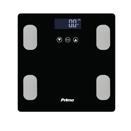 Ζυγαριά Σώματος Λιπομετρητής PRBS-40465 Primo 180Kg Υάλινη Mαύρη/Inox