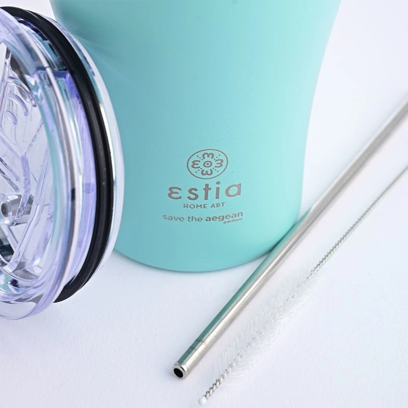 ESTIA ΘΕΡΜΟΣ COFFEE MUG SAVE THE AEGEAN 350ml BERMUDA GREEN