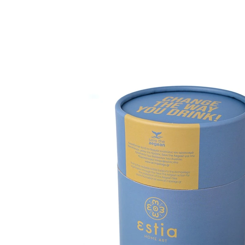 INSULATED COFFEE MUG SAVE THE AEGEAN 350ml DENIM BLUE