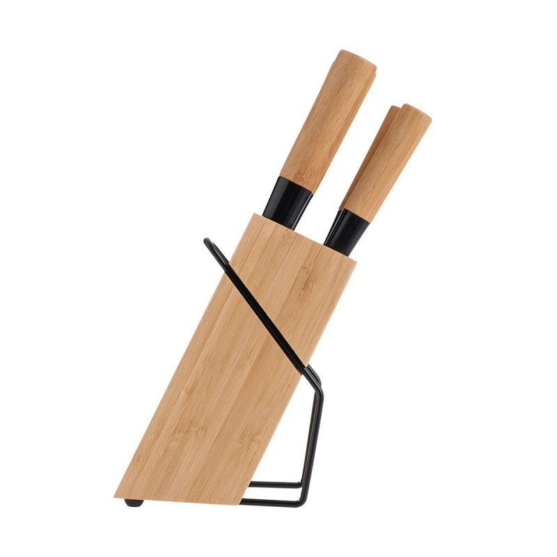 KNIVES BAMBOO ESSENTIALS STAINLESS STEEL WITH BASE 5pc.