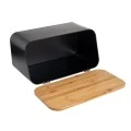 BREAD BOX BAMBOO ESSENTIALS METALLIC  34.5x19x17cm WITH LID BLACK