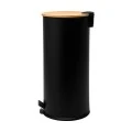 KITCHEN TRASH CAN SOFT CLOSE BAMBOO ESSENTIALS 30lt MATTE BLACK