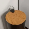 KITCHEN TRASH CAN SOFT CLOSE BAMBOO ESSENTIALS 30lt MATTE BLACK