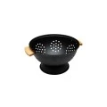 PASTA STRAINER BAMBOO ESSENTIALS METALLIC WITH HANDLES 24x24x13.7cm BLACK
