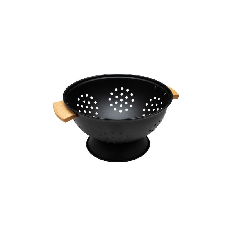 PASTA STRAINER BAMBOO ESSENTIALS METALLIC WITH HANDLES 24x24x13.7cm BLACK