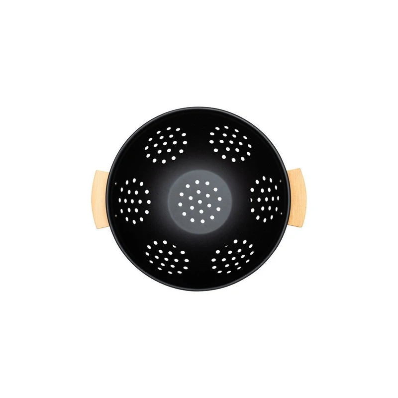 PASTA STRAINER BAMBOO ESSENTIALS METALLIC WITH HANDLES 24x24x13.7cm BLACK