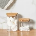 STORAGE CONTAINER BAMBOO ESSENTIALS 550ml BOROSILICATE GLASS WITH LID