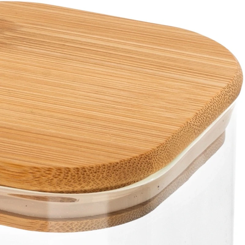 STORAGE CONTAINER BAMBOO ESSENTIALS 950ml BOROSILICATE GLASS WITH LID