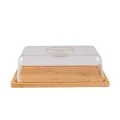 ESTIA ΒΑΣΗ ΤΥΡΙΩΝ BAMBOO ESSENTIALS ΜΕ ΠΛΑΣΤΙΚΌ ΚΑΠΑΚΙ 24x18x7.5cm