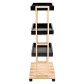 ORGANIZATION TROLLEY BAMBOO ESSENTIALS 40x30x88cm 4-TIER BLACK