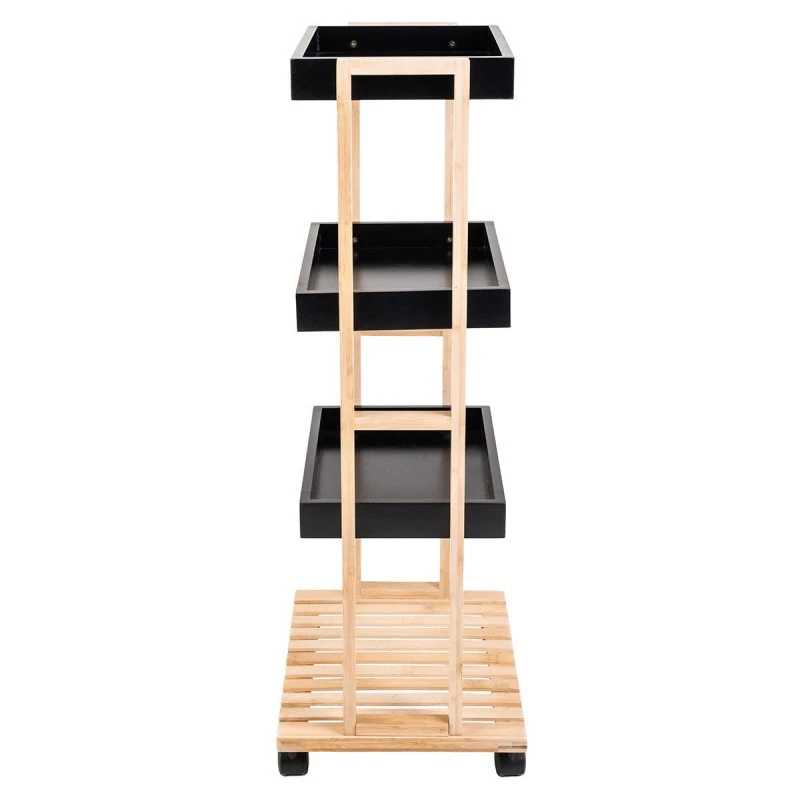 ORGANIZATION TROLLEY BAMBOO ESSENTIALS 40x30x88cm 4-TIER BLACK