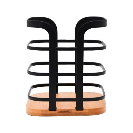 UTENSIL HOLDER BAMBOO ESSENTIALS METALLIC 12x12x14.5cm METALLIC BLACK