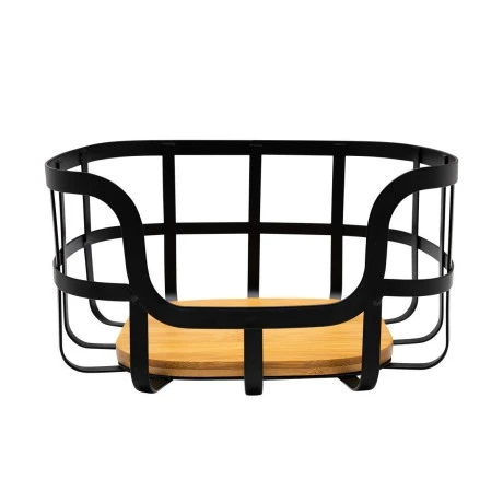 FRUIT BOWL BAMBOO ESSENTIALS METALLIC 24x24x12.7cm BLACK