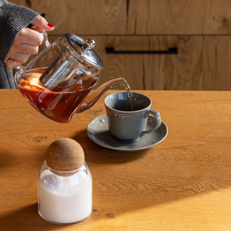 TEAPOT GLASS 1000ml WITH STAINLESS STEEL FILTER