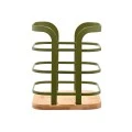 UTENSIL HOLDER BAMBOO METALLIC 12x12x14.5cm OLIVE