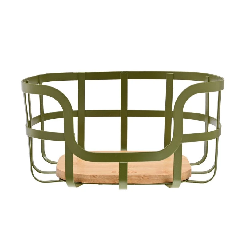 FRUIT BOWL BAMBOO ESSENTIALS METALLIC 24x24x12.7cm OLIVE