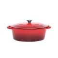 CASSEROLE DISH IRON CAST IRON 30cm WITH ENAMEL COATING RED