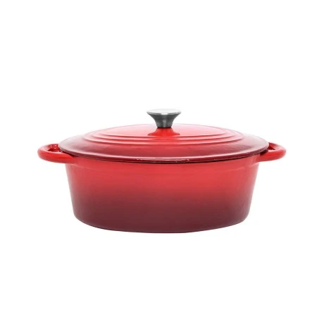 CASSEROLE DISH IRON CAST IRON 30cm WITH ENAMEL COATING RED
