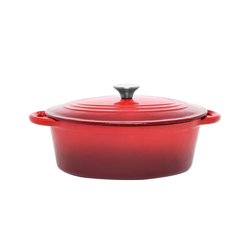 CASSEROLE DISH IRON CAST IRON 30cm WITH ENAMEL COATING RED