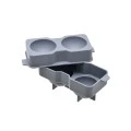 ICE-CUBE TRAY SILICONE 2 CASES ROUND GREY