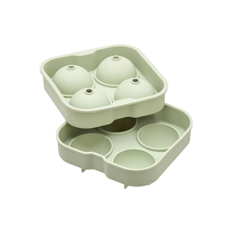 ICE-CUBE TRAY SILICONE 4 CASES ROUND MINT
