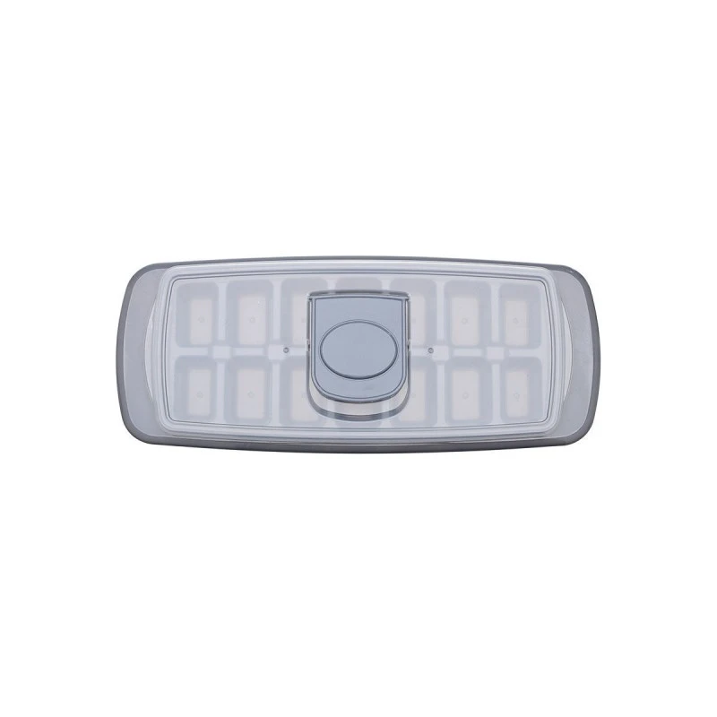 ICE-CUBE TRAY PLASTIC 14 CASES WITH LID GREY