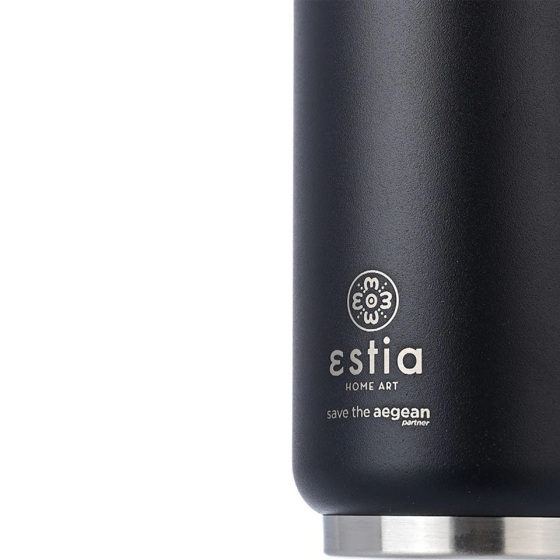 INSULATED TRAVEL CUP SAVE THE AEGEAN  300ml MIDNIGHT BLACK