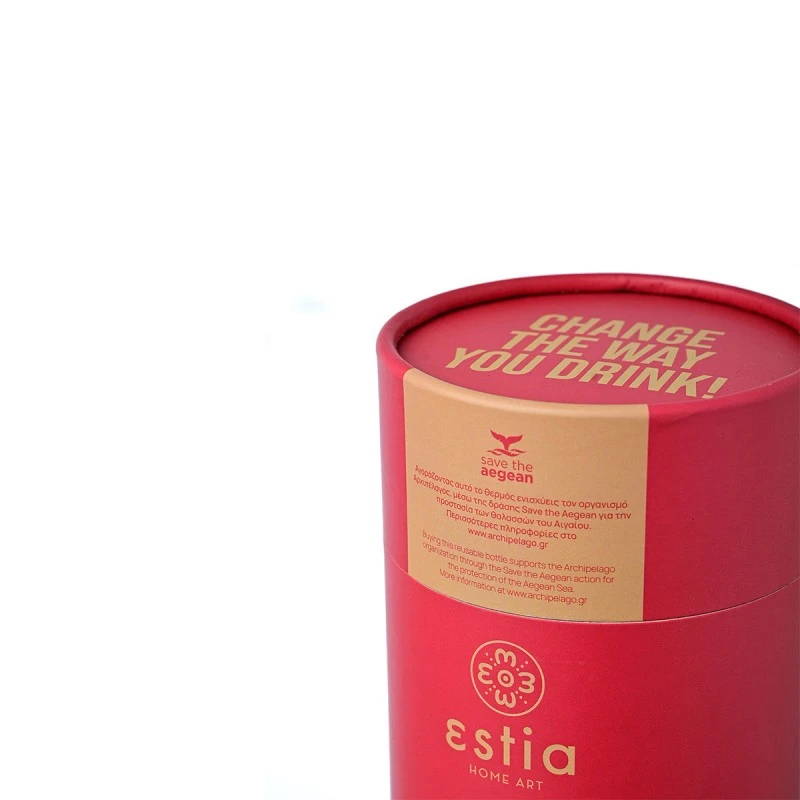 INSULATED COFFEE MUG SAVE THE AEGEAN 350ml SCARLET RED