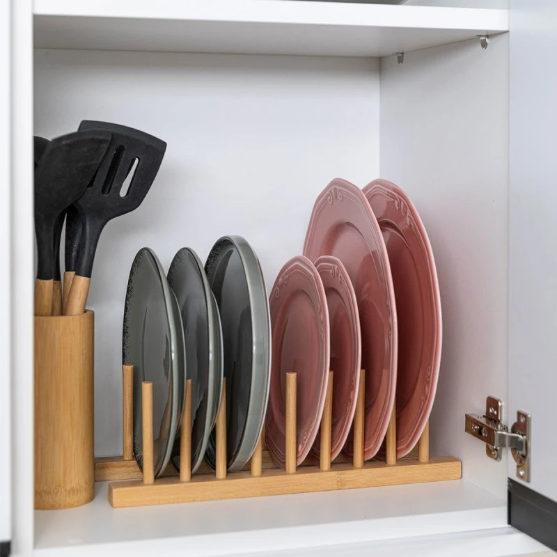 CABINET PLATE RACK BAMBOO ESSENTIALS