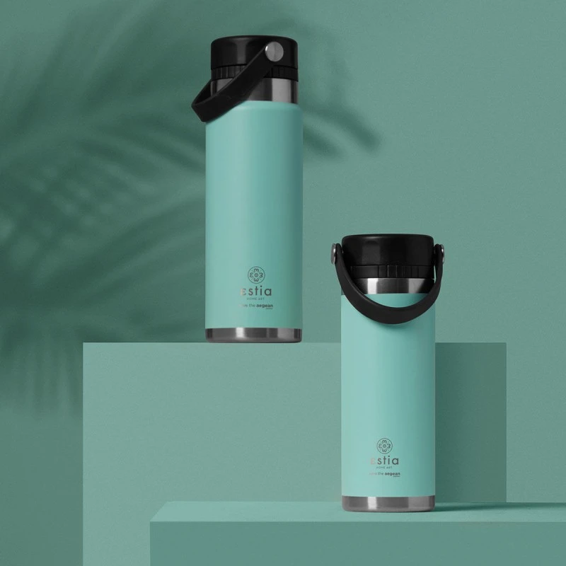 INSULATED BOTTLE TRAVEL CHUG SAVE THE AEGEAN 500ml BERMUDA GREEN