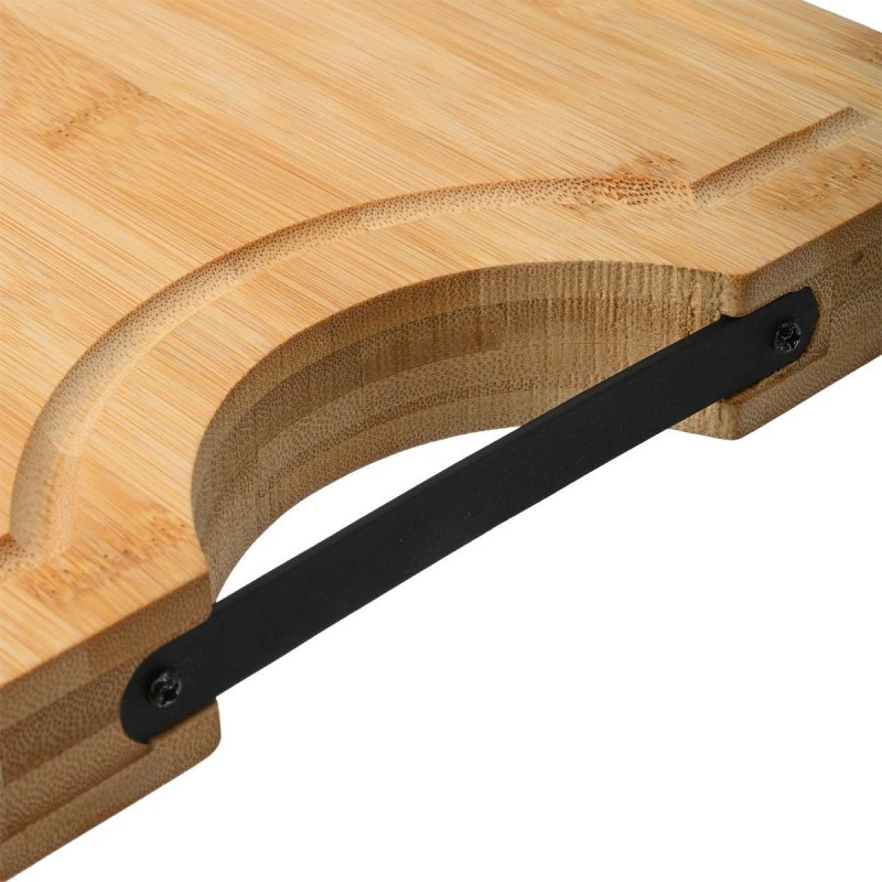 CUTTING BOARD BAMBOO ESSENTIALS 35X25cm WITH METALLIC HANDLE