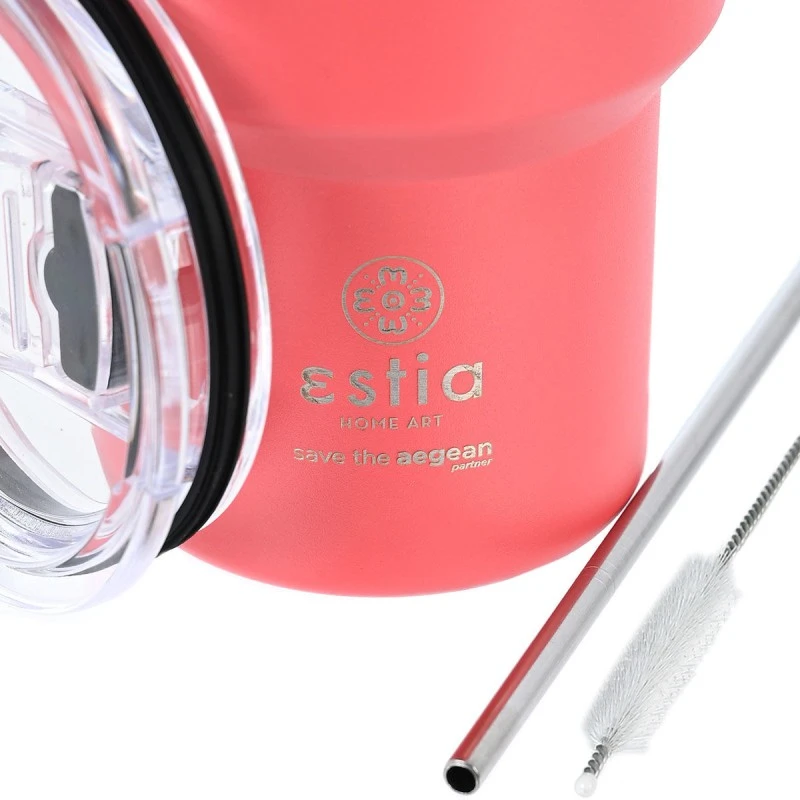 INSULATED MUG LITE SAVE THE AEGEAN 400ml FUSION CORAL
