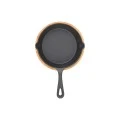 SERVING PAN IRON CAST IRON 10cm WITH BAMBOO BASE