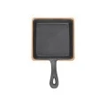 SERVING PAN IRON CAST IRON 14cm WITH BAMBOO BASE