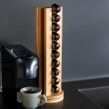 COFFEE CAPSULE HOLDER BAMBOO ESSENTIALS METALLIC 36 PLACES BLACK REVOLVING