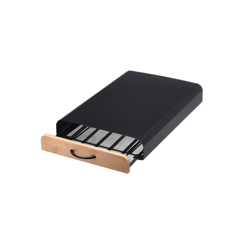 COFFEE CAPSULE DRAWER CASE ΒΑΜΒΟΟ ESSENTIALS METALLIC 60 PLACE BLACK