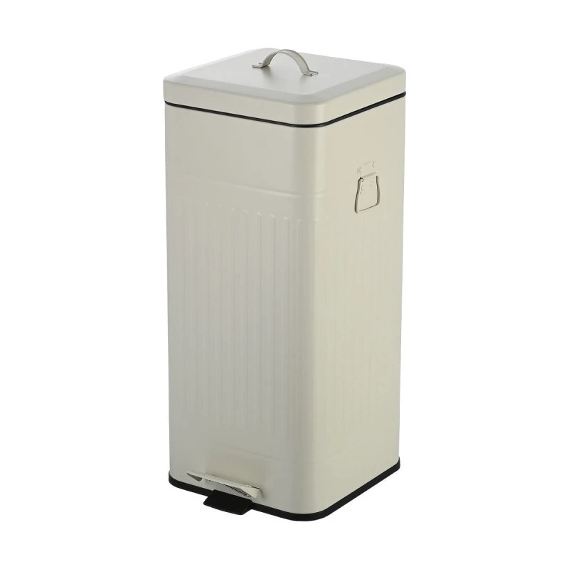 KITCHEN TRASH CAN ANTIGUA SOFT CLOSE  30lt MAT IVORY