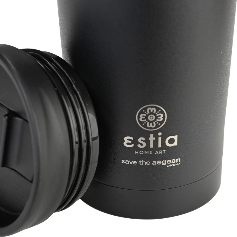 INSULATED TRAVEL MUG SAVE THE AEGEAN 500ml MIDNIGHT BLACK