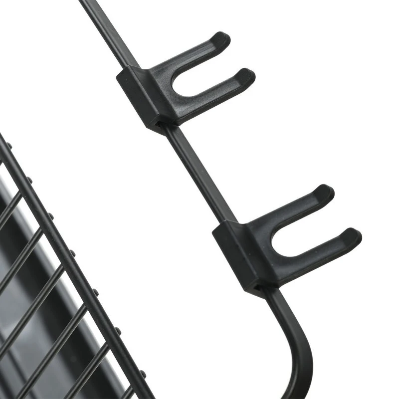 DISH RACK FOLDABLE METALLIC BLACK 2 -TIER