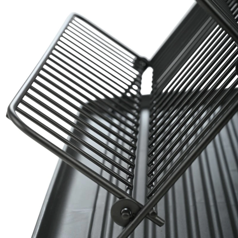 DISH RACK FOLDABLE METALLIC BLACK 2 -TIER