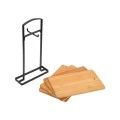 CUTTING BOARD SET BAMBOO ESSENTIALS 5 PCS WITH METAL BASE
