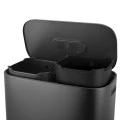 KITHCEN TRASH CAN DUOPRIME SOFT CLOSE 60LT WITH TWO CONTSINERS 30&amp;30LT BLACK