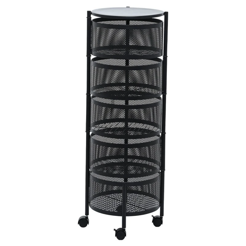 ORGANIZATION TROLLEY METALLIC WITH 5 DRAWERS BLACK
